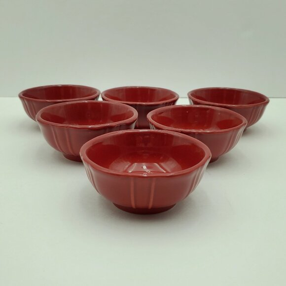 JC Penney Home Ashley Red Individual Dip Dishes JCP Dessert Sauce Berry Bowls - Picture 1 of 6
